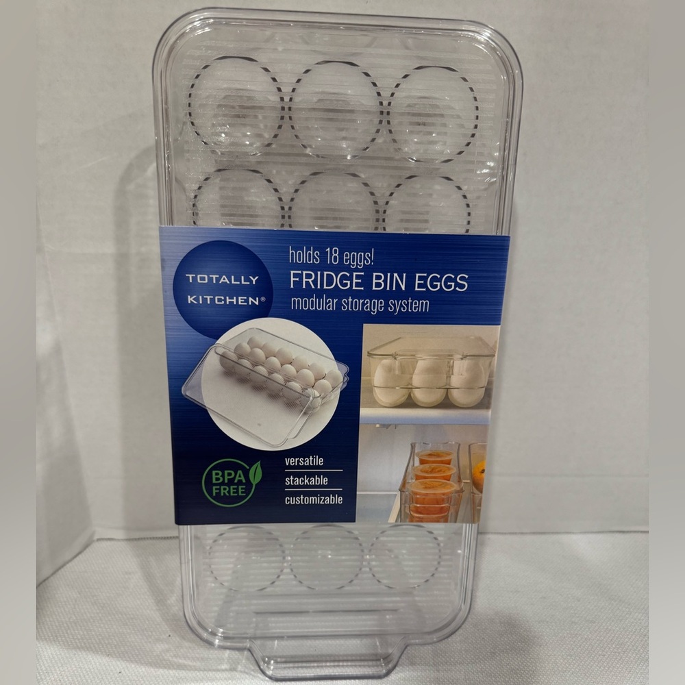 NEW Totally Kitchen Modular Storage System Fridge Bin Eggs, BPA Free